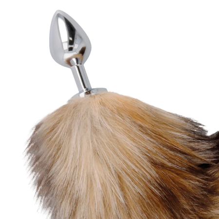 Darkness Silver Plug with Faux Fur Tail 8 cm - Stylish Intimate Accessory