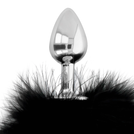 Darkness Black Tail Plug 7 cm - Silicone Model with Faux Fur Accent