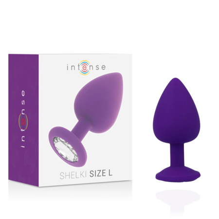 Intense Shelki L Silicone Plug Lilac - Ergonomic Diamond Base, Large Size