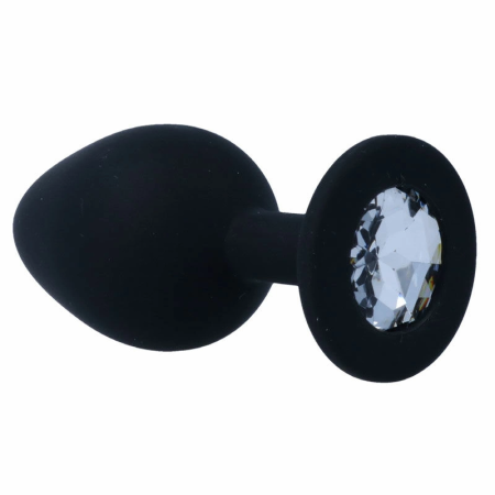 Intense Shelki M Black Silicone Plug with Diamond-Shaped Base 8cm