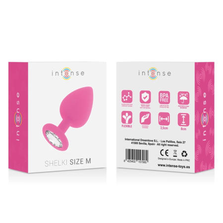 INTENSE Shelki M Silicone Plug Fuchsia 8 cm - Comfort & Elegance