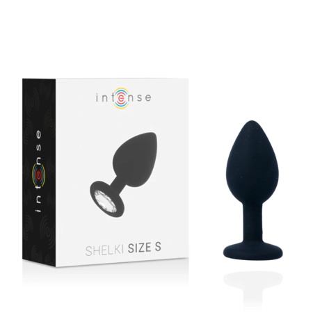 INTENSE SHELKI S Silicone Anal Plug Black 7.2 cm Medical-Grade