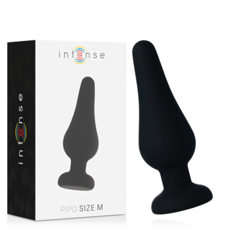 Intense Pipo M Black Silicone Anal Plug 11cm - Compact & Flexible Design