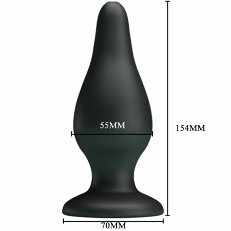 Pretty Love Ergonomic Silicone Intimate Plug Black 15.4 cm with Suction Base