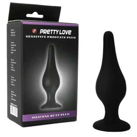 Pretty Love Silicone Ergonomic Plug with Suction Base 14cm Black