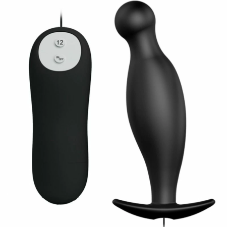 Pretty Love Silicone Intimate Plug 12-Mode Black Remote-Controlled