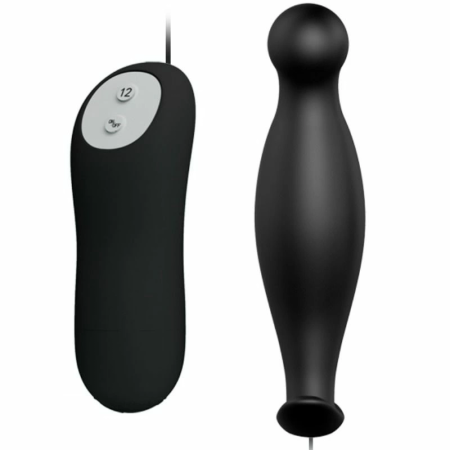 Pretty Love Silicone Intimate Plug 12-Mode Black Remote-Controlled