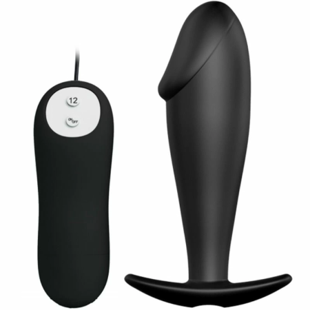 Pretty Love Silicone Intimate Plug Black 12 Vibration Modes Remote Control
