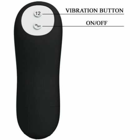 Pretty Love Silicone Intimate Plug Black 12 Vibration Modes Remote Control