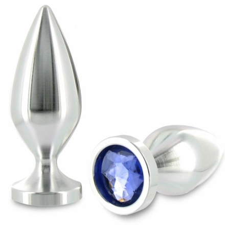 Metal Hard Aluminum Intimate Plug Large 10.16cm with Decorative Crystal