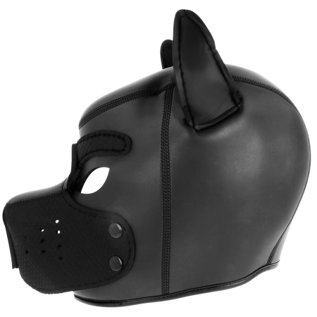 Darkness Neoprene Dog Mask L - Adjustable Removable Muzzle Black/Red