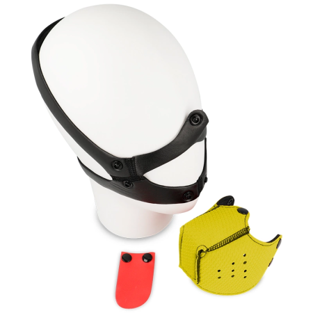 Ohmama Fetish Series Adjustable Dog Mask Yellow - Costume Accessory
