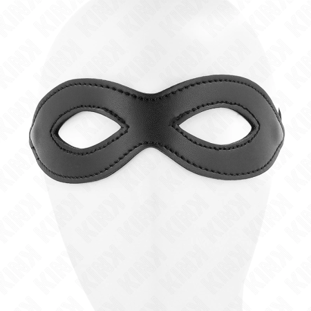 KINK Eye Mask Model 2 with Mini Rivets, Black Vegan Leather, 20.5x5.5 cm