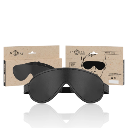 INTENSE FETISH Vegan Leather Sleep Mask Adjustable Ergonomic Black