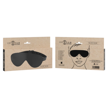 INTENSE FETISH Vegan Leather Sleep Mask Adjustable Ergonomic Black