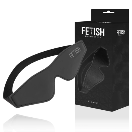 Fetish Submissive Vegan Leather Mask Neoprene Lining Adjustable Black