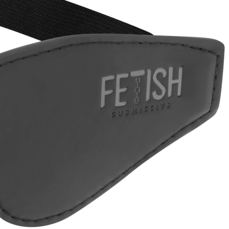 Fetish Submissive Vegan Leather Mask Neoprene Lining Adjustable Black