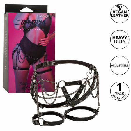 CalExotics Euphoria Multichain Thigh Harness Premium Adjustable Vegan Leather