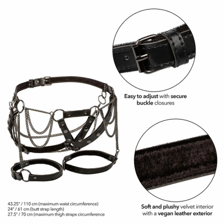 CalExotics Euphoria Multichain Thigh Harness Premium Adjustable Vegan Leather