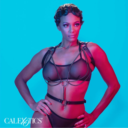 CalExotics Euphoria Multi-Chain Halter Harness Premium, Adjustable Vegan Leather