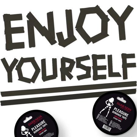 Darkness Black Bondage Tape 15m - Flexible Adhesive Roleplay Accessory