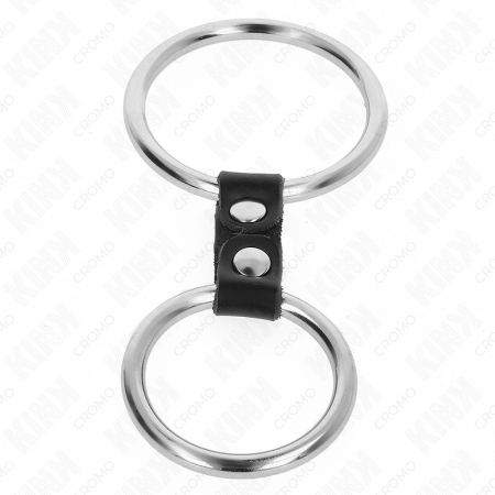 KINK Dual Metal Ring with Leather Strap 3.7-5 cm - Adjustable Support System