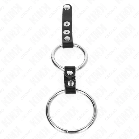 KINK Double Intimate Ring 3.8-5 cm with Leather Connector, Black