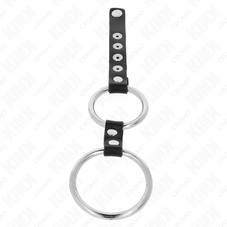 KINK Double Metal Ring with Leather Connector 3.8-5 cm - Premium Restraint System