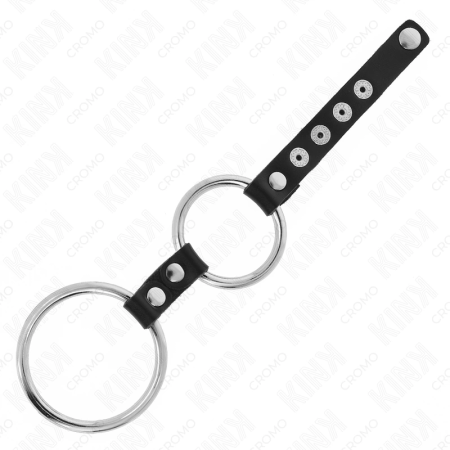 KINK Double Metal Ring with Leather Connector 3.8-5 cm - Premium Restraint System
