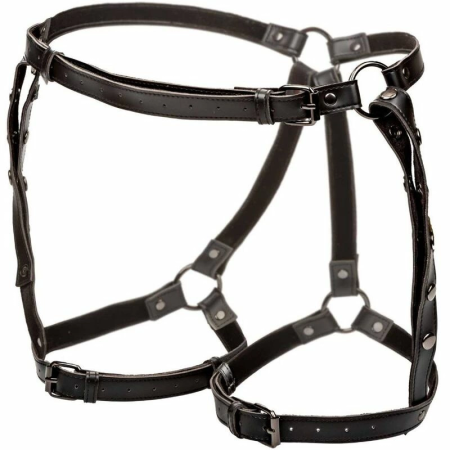 CalExotics Euphoria Plus Size Adjustable Riding Thigh Harness - Black Velvet