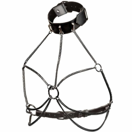 CalExotics Euphoria Multi Chain Collar Harness, Adjustable Vegan Leather