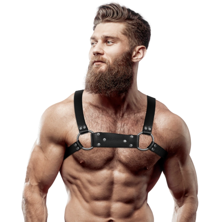 Fetish Submissive Attitude Men’s Eco-Leather Bulldog Chest Harness M/L
