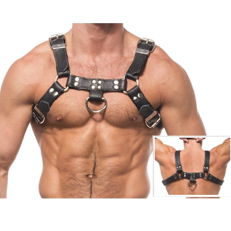 Male Edge Leather Body Model III - Adjustable Chain Harness, S-XL