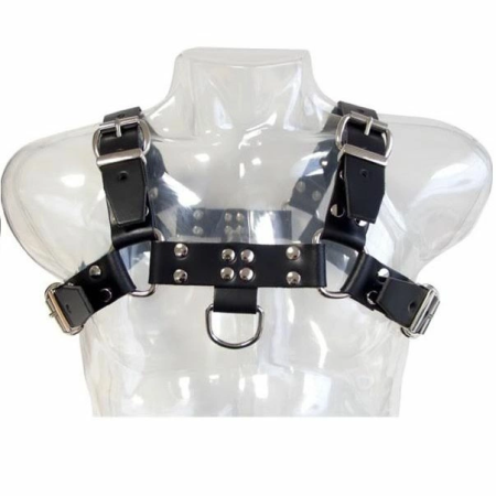 Male Edge Leather Body Model III - Adjustable Chain Harness, S-XL