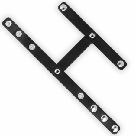 OHMAMA Leather Ball Cage - Adjustable Stainless Steel Ring, Black