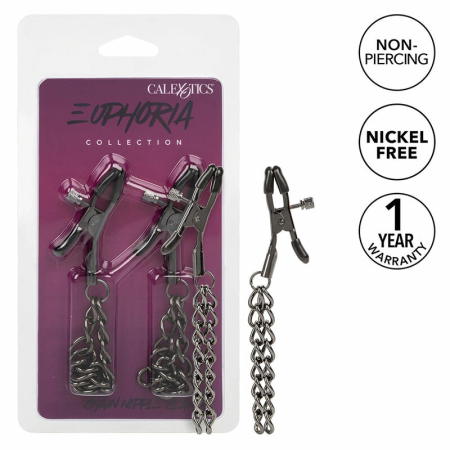 CalExotics Euphoria Adjustable Chain Nipple Clamps 14.5 cm Nickel-Free