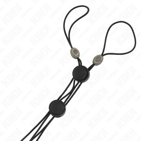 KINK Black Detail Adjustable Nipple Clamps with Elastic Band - Metal, Black Finish