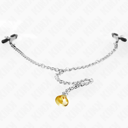 KINK Chain Nipple Clips 30cm with Horn Accent - Adjustable Metal Design