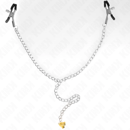 KINK Chain Nipple Clips 30cm with Horn Accent - Adjustable Metal Design
