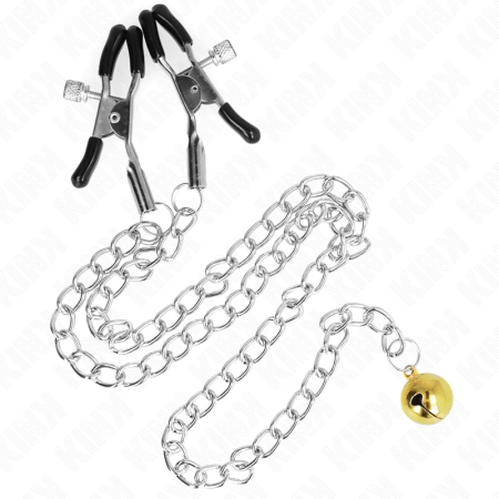 KINK Chain Nipple Clamps with Bell 30 cm - Adjustable Metal Design