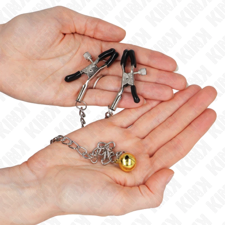 KINK Chain Nipple Clamps with Bell 30 cm - Adjustable Metal Design