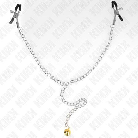 KINK Chain Nipple Clamps with Bell 30 cm - Adjustable Metal Design