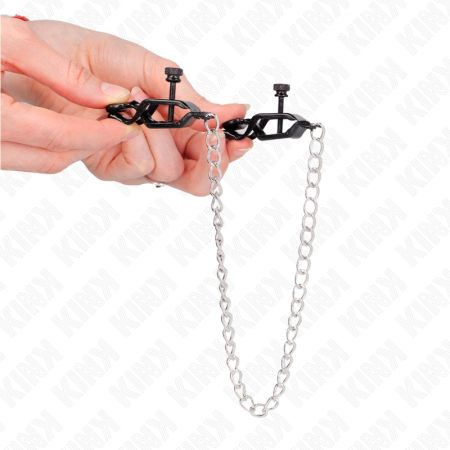 KINK Flat Chain Nipple Clamps Silver 30cm - Adjustable Metal Model