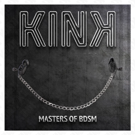 KINK Flat Chain Nipple Clamps Silver 30cm - Adjustable Metal Model