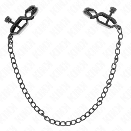 KINK Flat Chain Nipple Clamps Black 30 cm - Adjustable Metal Design