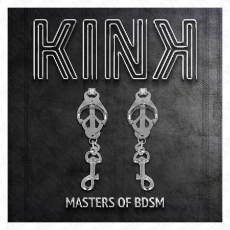 KINK Japanese Clover Nipple Clamps with Hooks Silver - Adjustable Metal Design