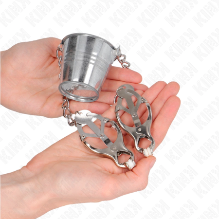 KINK Silver Adjustable Nipple Clamps with Chain - Precision & Style