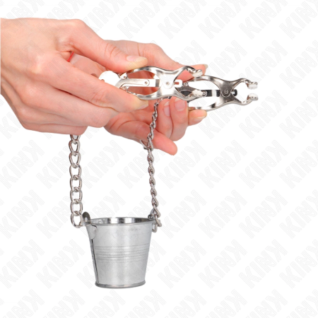 KINK Silver Adjustable Nipple Clamps with Chain - Precision & Style