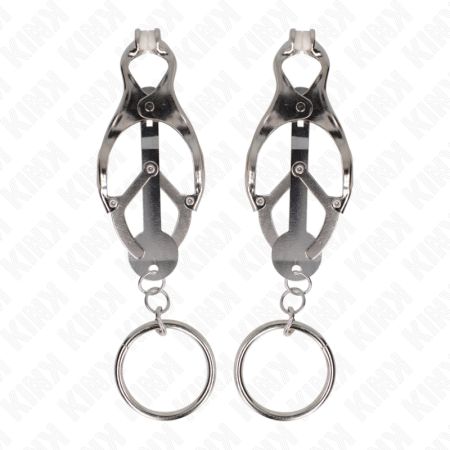 KINK O-Ring Japanese Clover Nipple Clamps Silver - Adjustable Steel Design