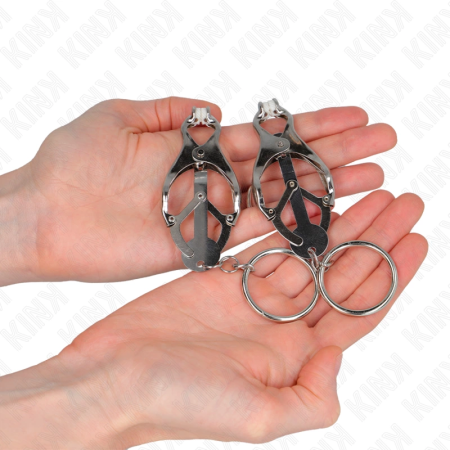 KINK O-Ring Japanese Clover Nipple Clamps Silver - Adjustable Steel Design